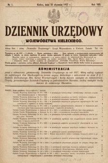 Dziennik Urzędowy Województwa Kieleckiego. 1927, nr 1