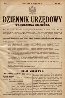Dziennik Urzędowy Województwa Kieleckiego. 1927, nr 2