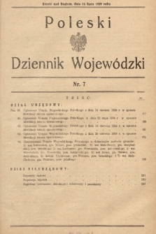 Poleski Dziennik Wojewódzki. 1939, nr 7