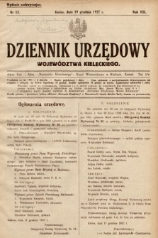 Dziennik Urzędowy Województwa Kieleckiego. 1927, nr 13 (nadzwyczajny)