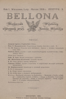 Bellona : miesięcznik wojskowy wydawany przez Komisję Wojskową. R.1, 1918, Zeszyt 2-3
