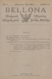 Bellona : miesięcznik wojskowy wydawany przez Komisję Wojskową. R.1, 1918, Zeszyt 5
