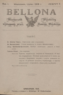 Bellona : miesięcznik wojskowy wydawany przez Komisję Wojskową. R.1, 1918, Zeszyt 7