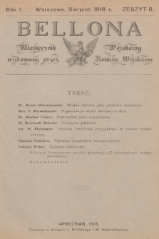 Bellona : miesięcznik wojskowy wydawany przez Komisję Wojskową. R.1, 1918, Zeszyt 8