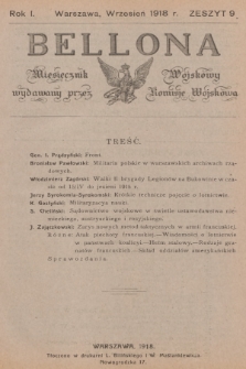 Bellona : miesięcznik wojskowy wydawany przez Komisję Wojskową. R.1, 1918, Zeszyt 9