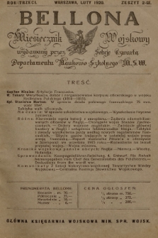 Bellona : miesięcznik wojskowy wydawany przez Sekcję Czwartą Departamentu Naukowo-Szkolnego M. S. W. R.3, 1920, Zeszyt 2