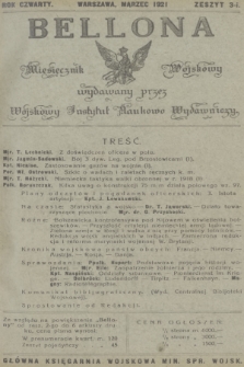 Bellona : miesięcznik wojskowy wydawany przez Wojskowy Instytut Naukowo Wydawniczy. R.4, 1921, Zeszyt 3