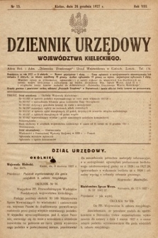 Dziennik Urzędowy Województwa Kieleckiego. 1927, nr 15