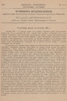 Wiadomości Meteorologiczne = Bulletin Mètèorologique. 1921, nr 8-9