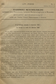Wiadomości Meteorologiczne = Bulletin Mètèorologique. 1922, nr 2