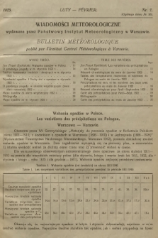 Wiadomości Meteorologiczne = Bulletin Mètèorologique. 1923, nr 2