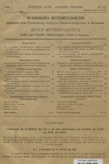 Wiadomości Meteorologiczne = Bulletin Mètèorologique. 1924, nr 1-2