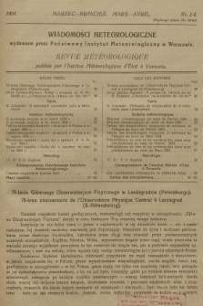 Wiadomości Meteorologiczne = Bulletin Mètèorologique. 1924, nr 3-4