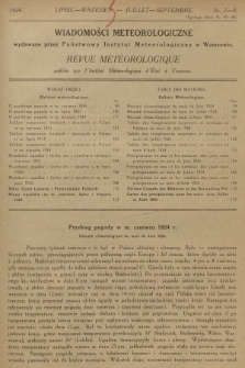 Wiadomości Meteorologiczne = Bulletin Mètèorologique. 1924, nr 7-9 + dod.