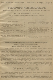 Wiadomości Meteorologiczne = Bulletin Mètèorologique. 1925, nr 10-11