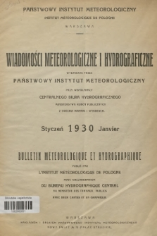 Wiadomości Meteorologiczne i Hydrograficzne = Bulletin Météorologique et Hydrographique. 1930, nr 1 + wkładka