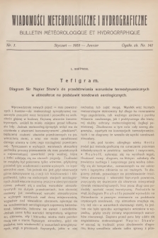 Wiadomości Meteorologiczne i Hydrograficzne = Bulletin Météorologique et Hydrographique. 1933, nr 1 + wkładka