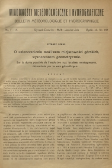 Wiadomości Meteorologiczne i Hydrograficzne = Bulletin Météorologique et Hydrographique. 1934, nr 1-6 + wkładka