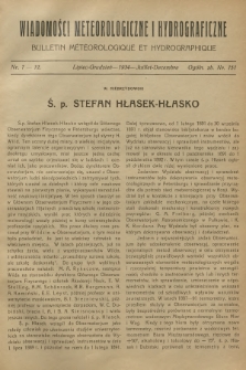 Wiadomości Meteorologiczne i Hydrograficzne = Bulletin Météorologique et Hydrographique. 1934, nr 7 + wkładka