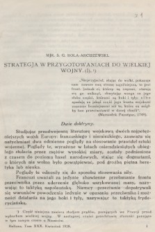 Bellona : miesięcznik wojskowy wydawany przez Wojskowy Instytut Naukowo-Wydawniczy. R.10 [i.e.11], T.30, 1928, Zeszyt 1