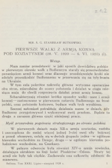 Bellona : miesięcznik wojskowy wydawany przez Wojskowy Instytut Naukowo-Wydawniczy. R.10 [i.e.11], T.31, 1928, Zeszyt 1-2