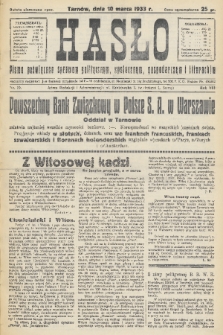 Hasło : pismo poświęcone sprawom politycznym, społecznym, gospodarczym i literackim. R.8, 1933, nr 10