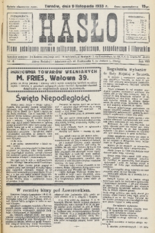 Hasło : pismo poświęcone sprawom politycznym, społecznym, gospodarczym i literackim. R.8, 1933, nr 41