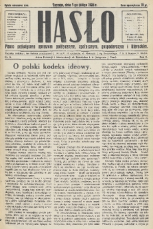 Hasło : pismo poświęcone sprawom politycznym, społecznym, gospodarczym i literackim. R.10, 1935, nr 6