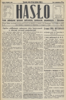 Hasło : pismo poświęcone sprawom politycznym, społecznym, gospodarczym i literackim. R.10, 1935, nr 9