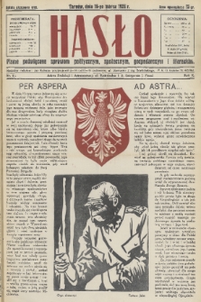 Hasło : pismo poświęcone sprawom politycznym, społecznym, gospodarczym i literackim. R.10, 1935, nr 11