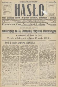 Hasło : pismo poświęcone sprawom politycznym, społecznym, gospodarczym i literackim. R.10, 1935, nr 15