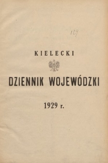 Kielecki Dziennik Wojewódzki. 1929, skorowidz alfabetyczny