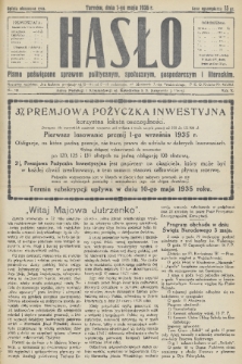 Hasło : pismo poświęcone sprawom politycznym, społecznym, gospodarczym i literackim. R.10, 1935, nr 18