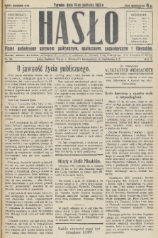Hasło : pismo poświęcone sprawom politycznym, społecznym, gospodarczym i literackim. R.10, 1935, nr 24
