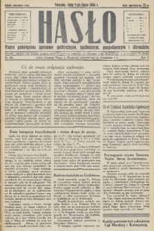 Hasło : pismo poświęcone sprawom politycznym, społecznym, gospodarczym i literackim. R.10, 1935, nr 26