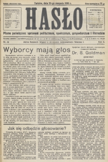 Hasło : pismo poświęcone sprawom politycznym, społecznym, gospodarczym i literackim. R.10, 1935, nr 32