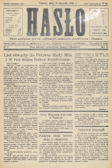 Hasło : pismo poświęcone sprawom politycznym, społecznym, gospodarczym i literackim. R.11, 1936, nr 2