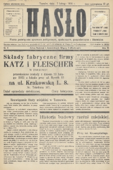 Hasło : pismo poświęcone sprawom politycznym, społecznym, gospodarczym i literackim. R.11, 1936, nr 5