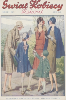 Świat Kobiecy. R.9, 1929, nr 7 + dod. + wkładka