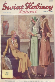 Świat Kobiecy. R.11, 1931, nr 3