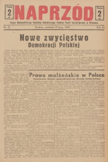 Naprzód : organ Wojewódzkiego Komitetu Robotniczego Polskiej Partii Socjalistycznej w Krakowie. 1945, nr 21