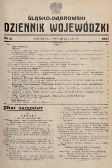 Śląsko-Dąbrowski Dziennik Wojewódzki. 1947, nr 2