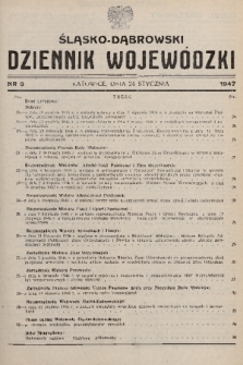 Śląsko-Dąbrowski Dziennik Wojewódzki. 1947, nr 3