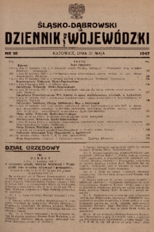 Śląsko-Dąbrowski Dziennik Wojewódzki. 1947, nr 18