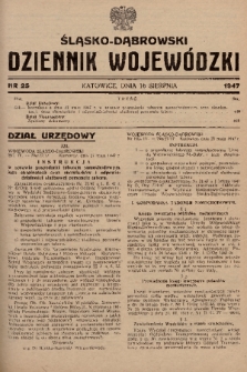 Śląsko-Dąbrowski Dziennik Wojewódzki. 1947, nr 25