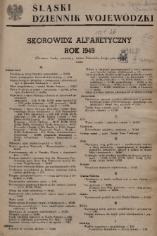 Śląsko-Dąbrowski Dziennik Wojewódzki. 1949, skorowidz alfabetyczny