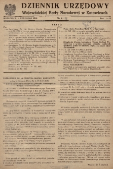 Dziennik Urzędowy Wojewódzkiej Rady Narodowej w Katowicach. 1951, nr 1