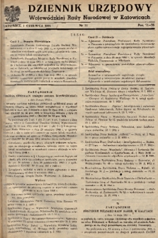 Dziennik Urzędowy Wojewódzkiej Rady Narodowej w Katowicach. 1951, nr 11