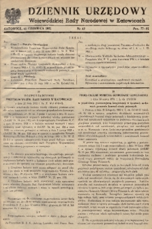 Dziennik Urzędowy Wojewódzkiej Rady Narodowej w Katowicach. 1951, nr 12