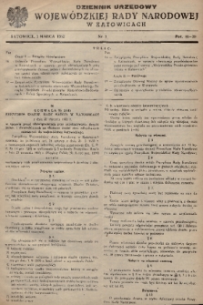 Dziennik Urzędowy Wojewódzkiej Rady Narodowej w Katowicach. 1952, nr 3